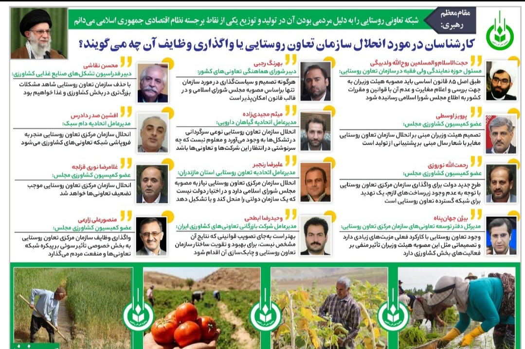 نظر کارشناسان در مورد مصوبه هیئت وزیران در خصوص واگذاری وظایف حاکمیتی و تصدی گری سازمان مرکزی تعاون روستایی ایران